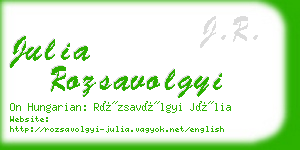 julia rozsavolgyi business card